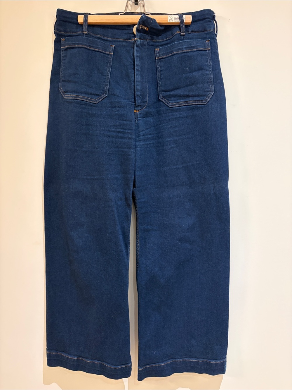 Anthropologie Maeve The Colette Full Length Dark Wash Wide Leg Jeans
